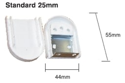 Držák rolety pro mechanizmus 25mm.