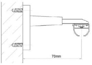 Stěnový držák záclonové kolejnice AL310