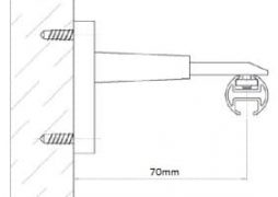Stěnový držák záclonové kolejnice AL410