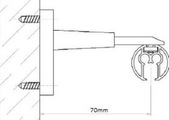 Stěnový držák záclonové kolejnice AL845